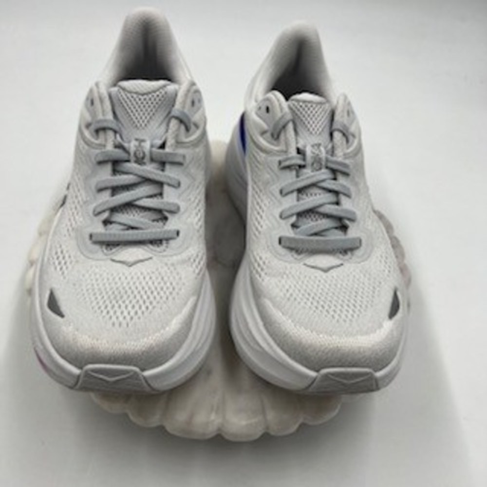 Hoka Bondi 8 Women 10B Cloud White Running Shoes 1162012-CYWH Sneaker - Picture 2 of 9